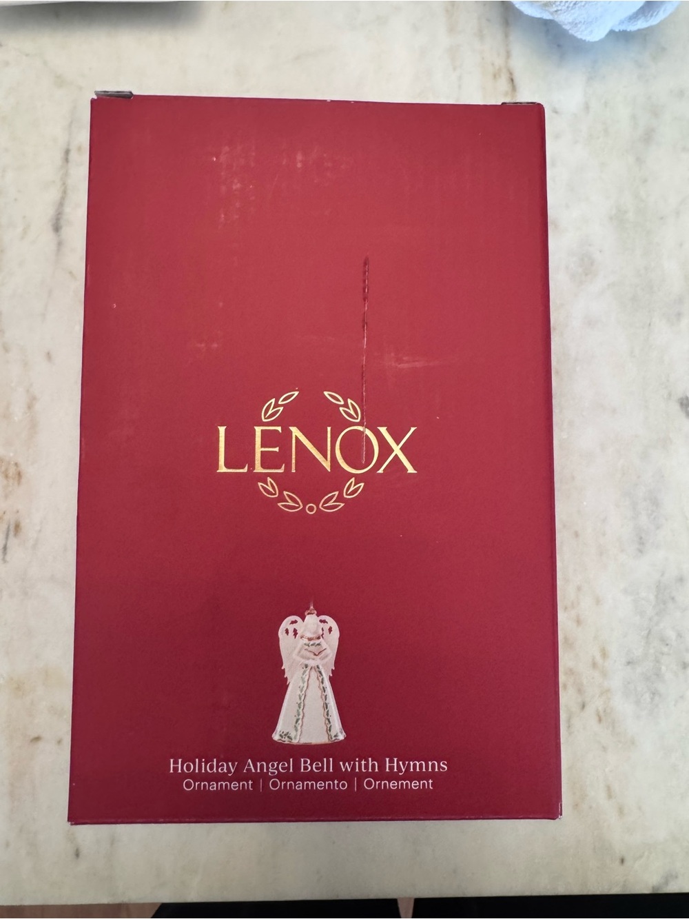 Lenox Red Holiday Angel Bell Ornament Box